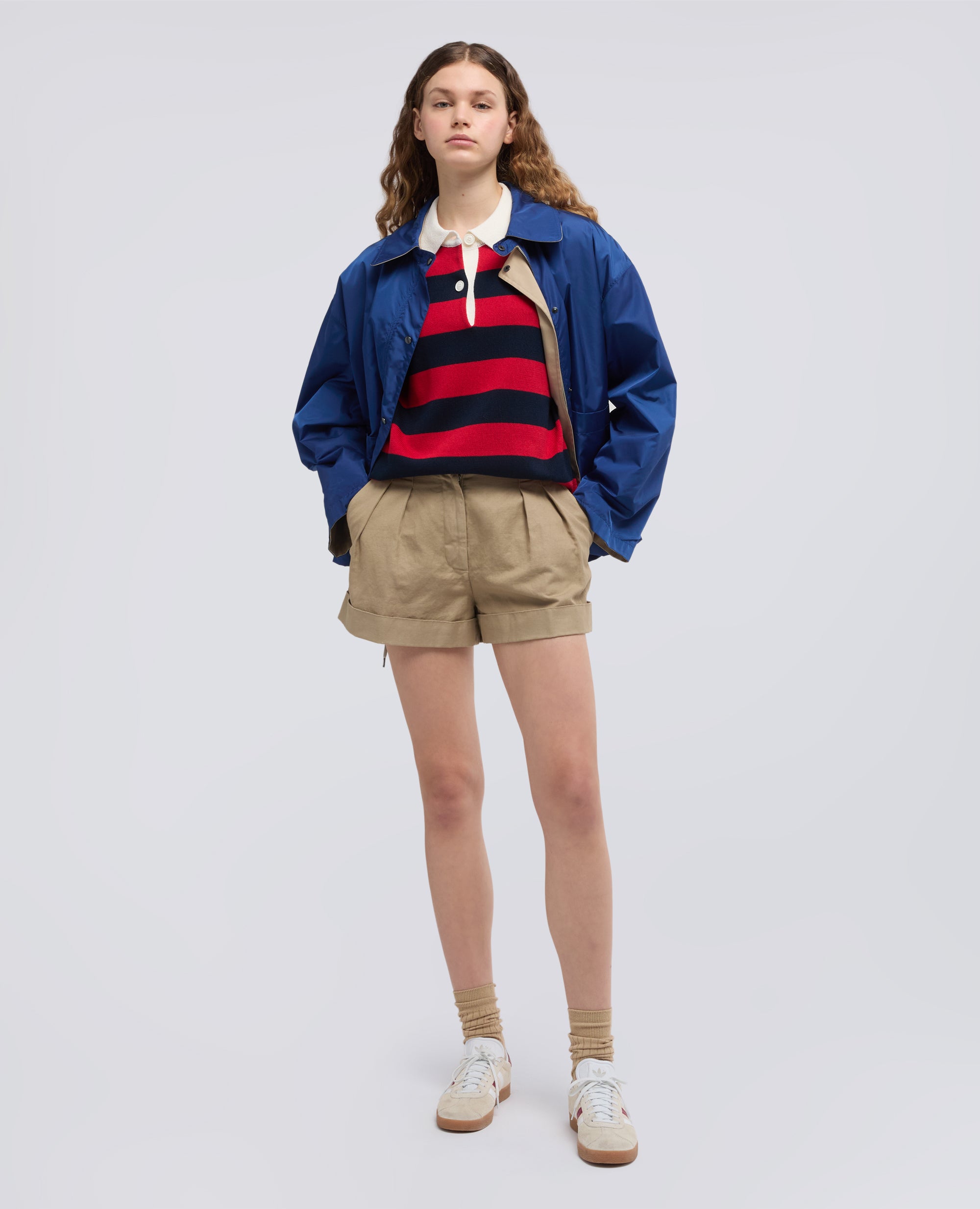 SHORT IN GABARDINA COTONE E LINO TINTO CAPO - BEIGE - ASPESI