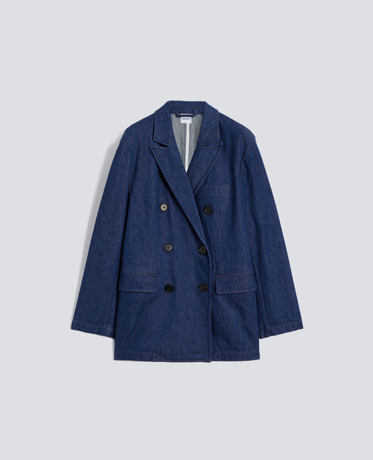 BLAZER VAQUERO, SARGA DE ALGODON Y LYOCELL - BLU - ASPESI