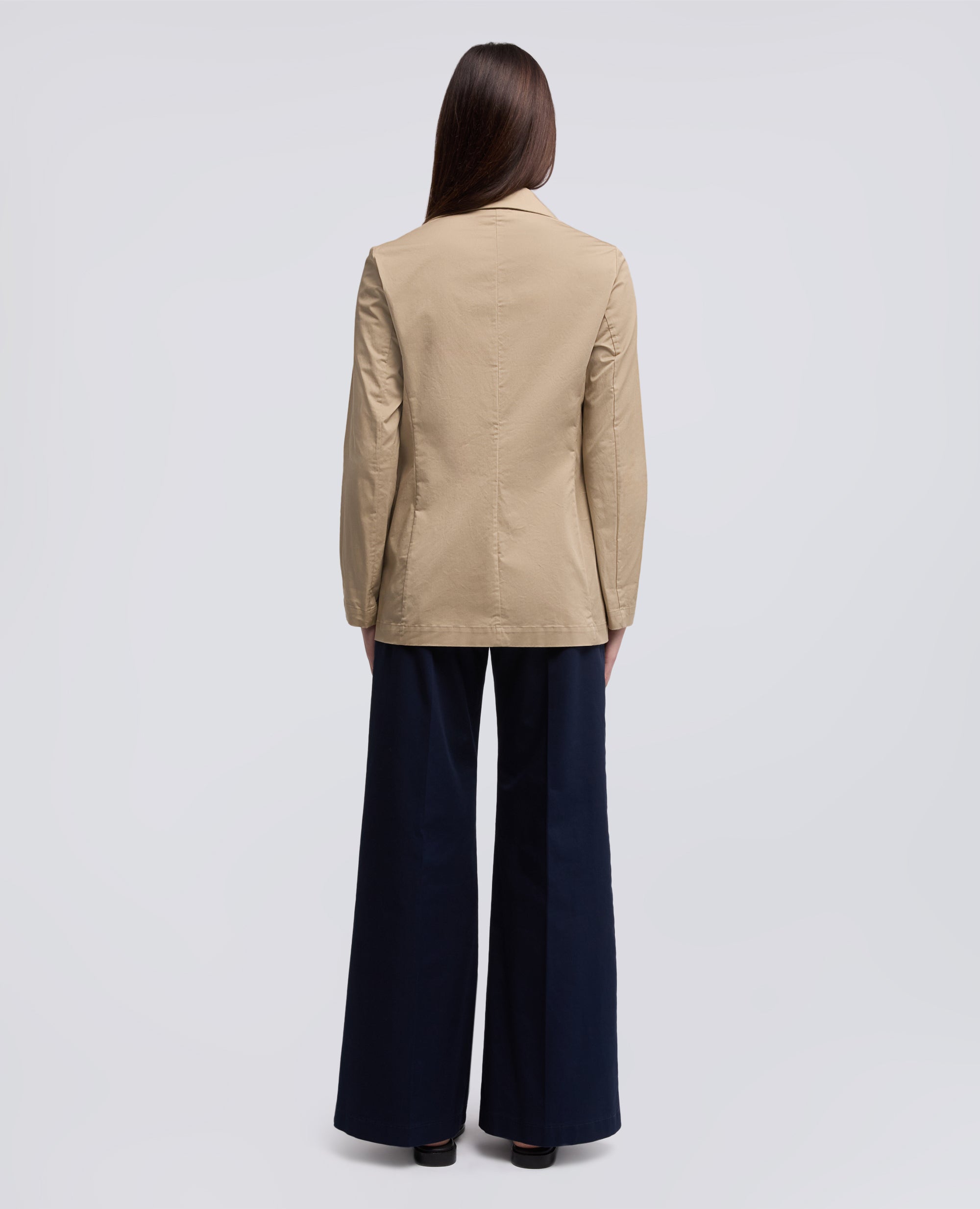 VESTE SIMPLE CROISEE DECONSTRUITE EN SERGE DE COTON - BEIGE - ASPESI