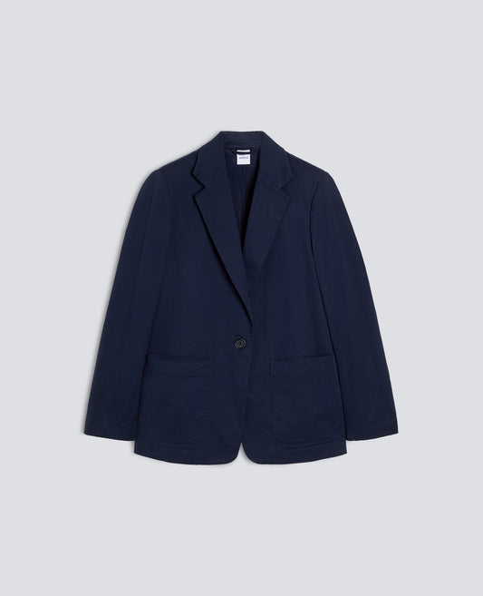 CHAQUETA DESMONTADA DE UN SOLO BOTONADURA EN SARGA DE ALGODON - BLU - ASPESI