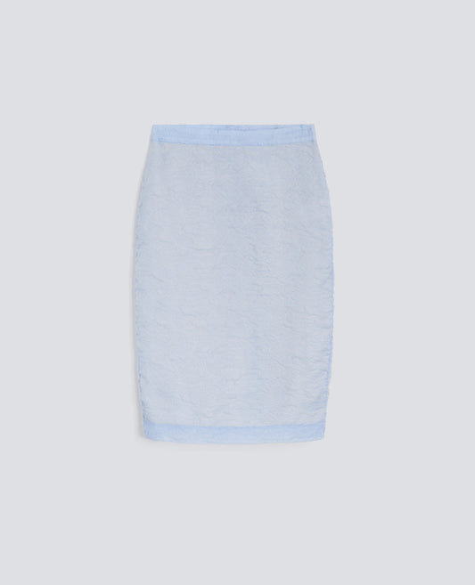GONNA TUBINO IN CLOQUE DI COTONE E NYLON - AZZURRO - ASPESI