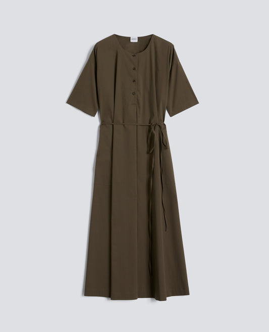 VESTIDO DE ALGODON DE ALGODON ELASTICO - VERDE - ASPESI