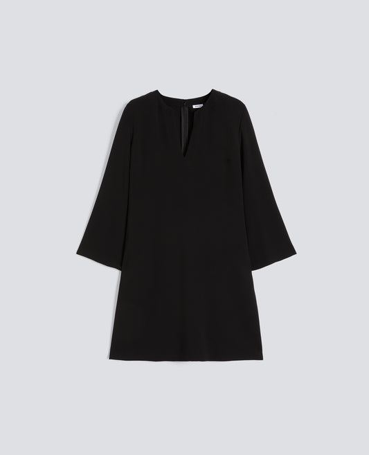 CADY CREPE DRESS IN POLYESTER TRIACETATE - NERO - ASPESI