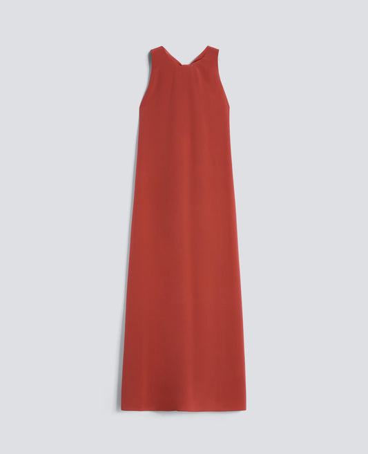 ABITO LUNGO IN CREPE DE CHINE DI SETA - ARANCIO - ASPESI