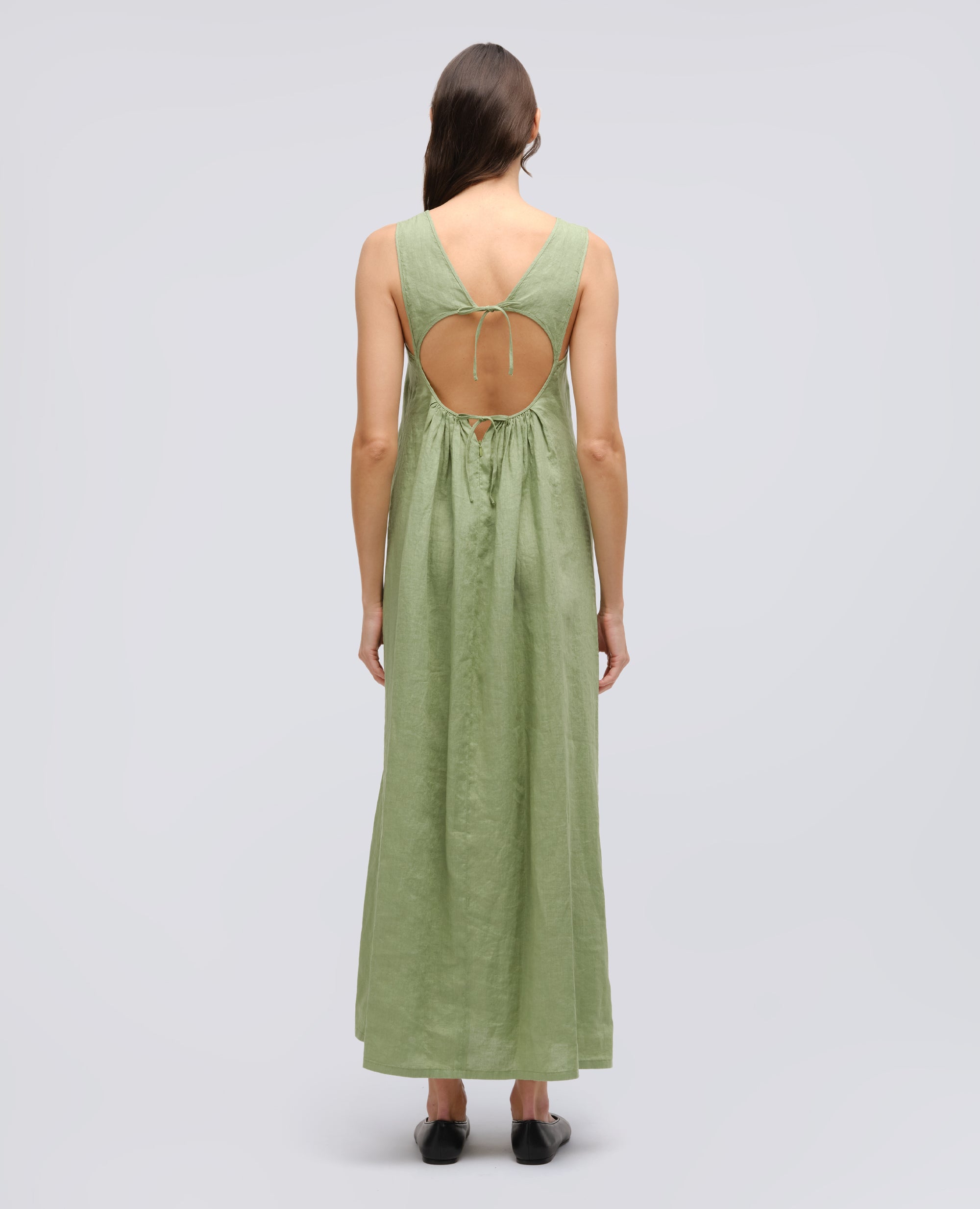 LONGUE ROBE EN LIN - VERDE - ASPESI