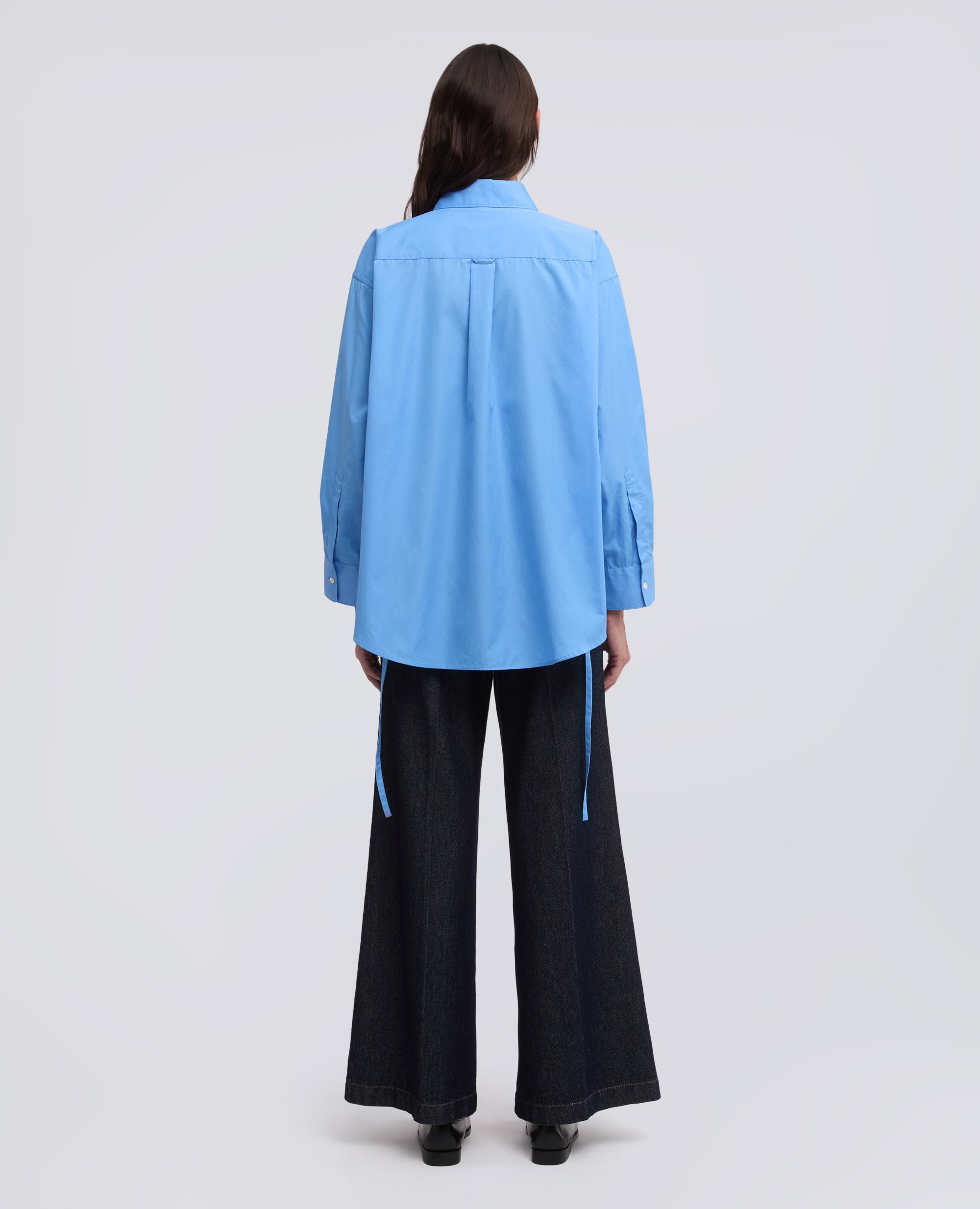 CAMISA DE ALGODON POPELINA - AZZURRO - ASPESI