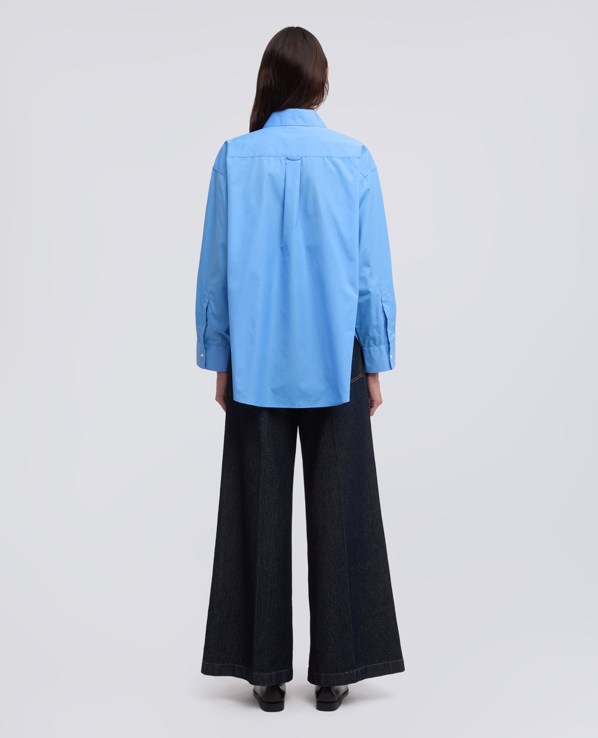CAMISA DE ALGODON POPELINA - AZZURRO - ASPESI