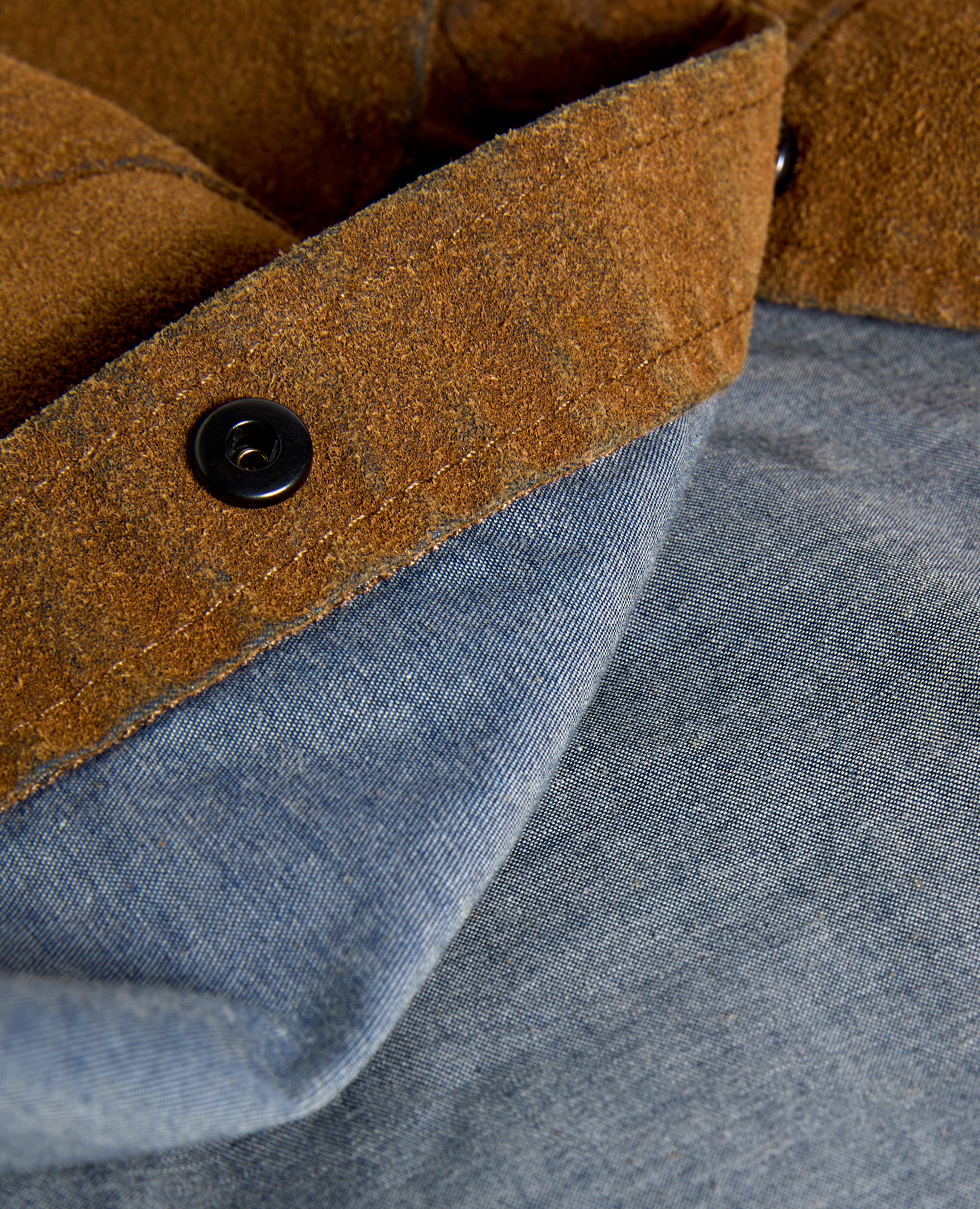 CAMICIA IN CHAMBRAY FLOCCATO EFFETTO PELLE - BEIGE - ASPESI