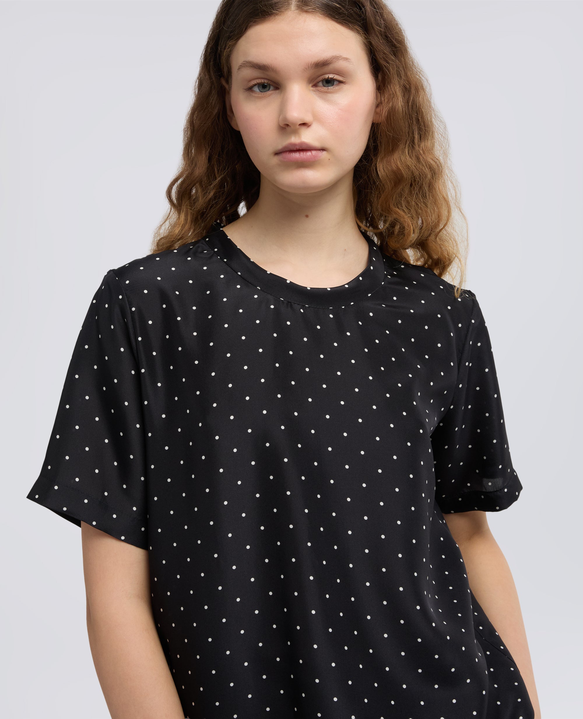 T-SHIRT EN SOIE HABUTAI - NERO - ASPESI