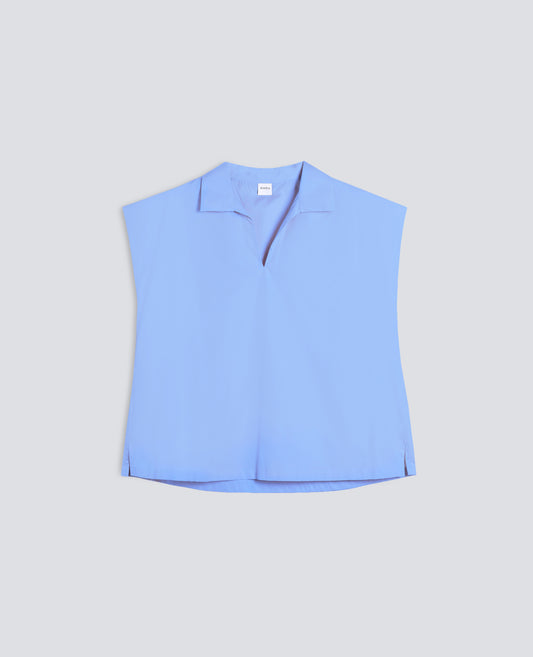 COTTON POPLIN TOP - AZZURRO - ASPESI
