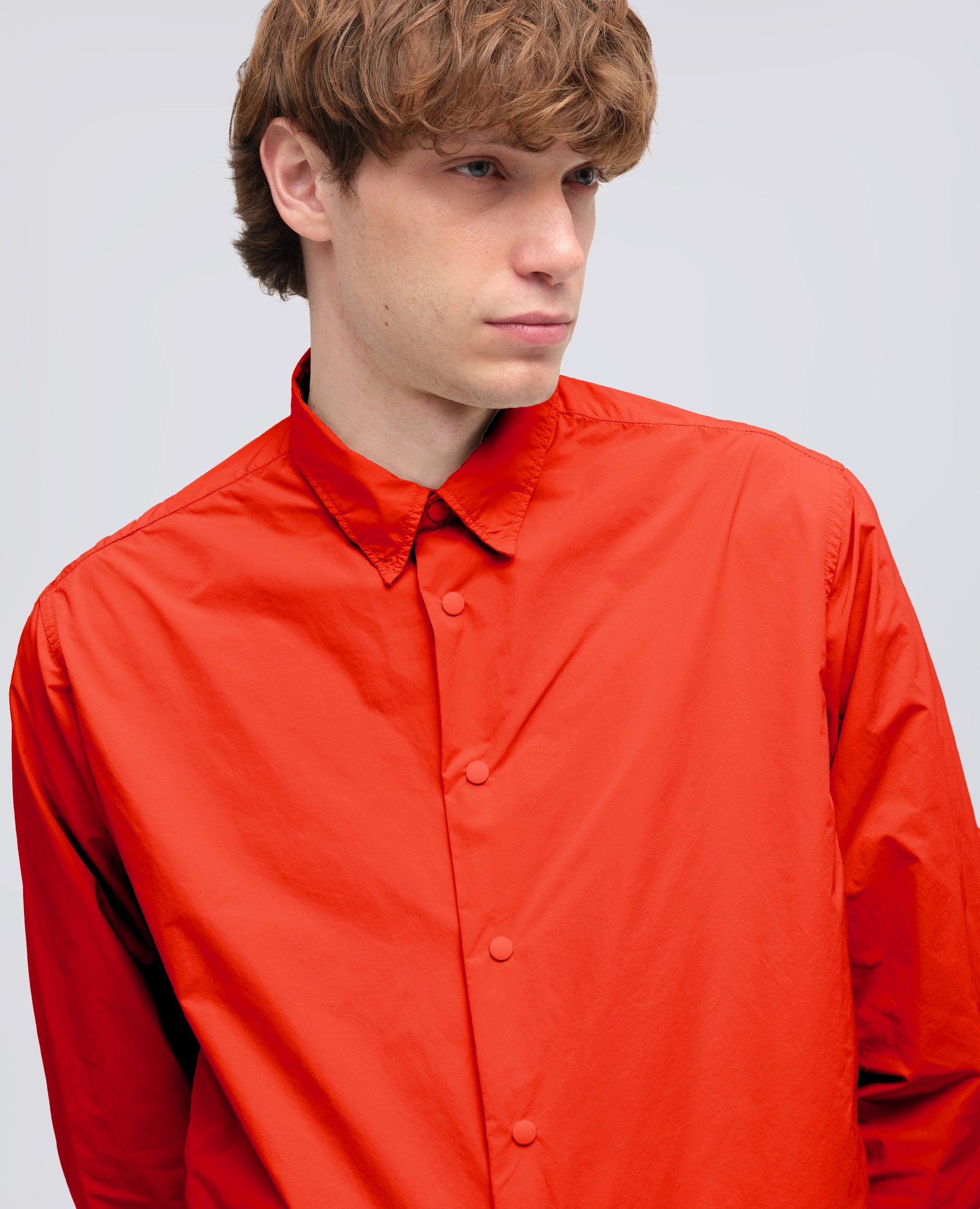 POLYESTER AND NYLON WATER REPELLENT SHIRT - RED - ASPESI