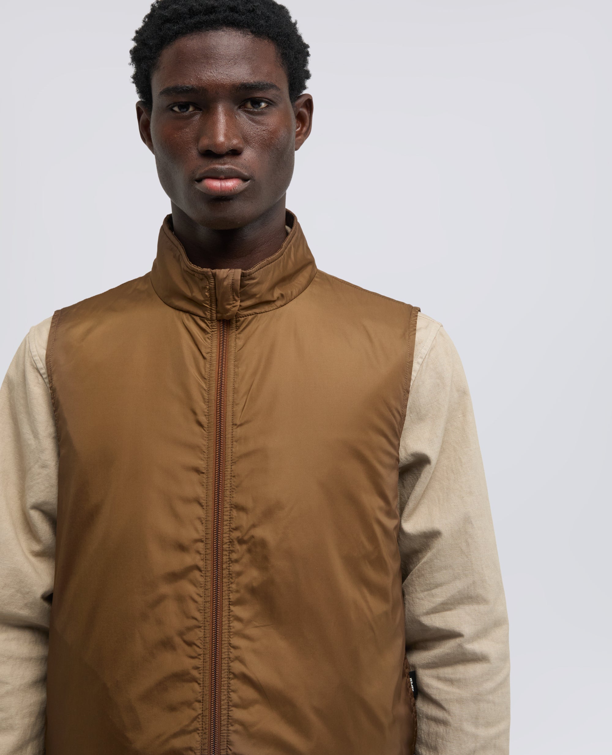 GILET VERNES IN NYLON - MARRONE - ASPESI