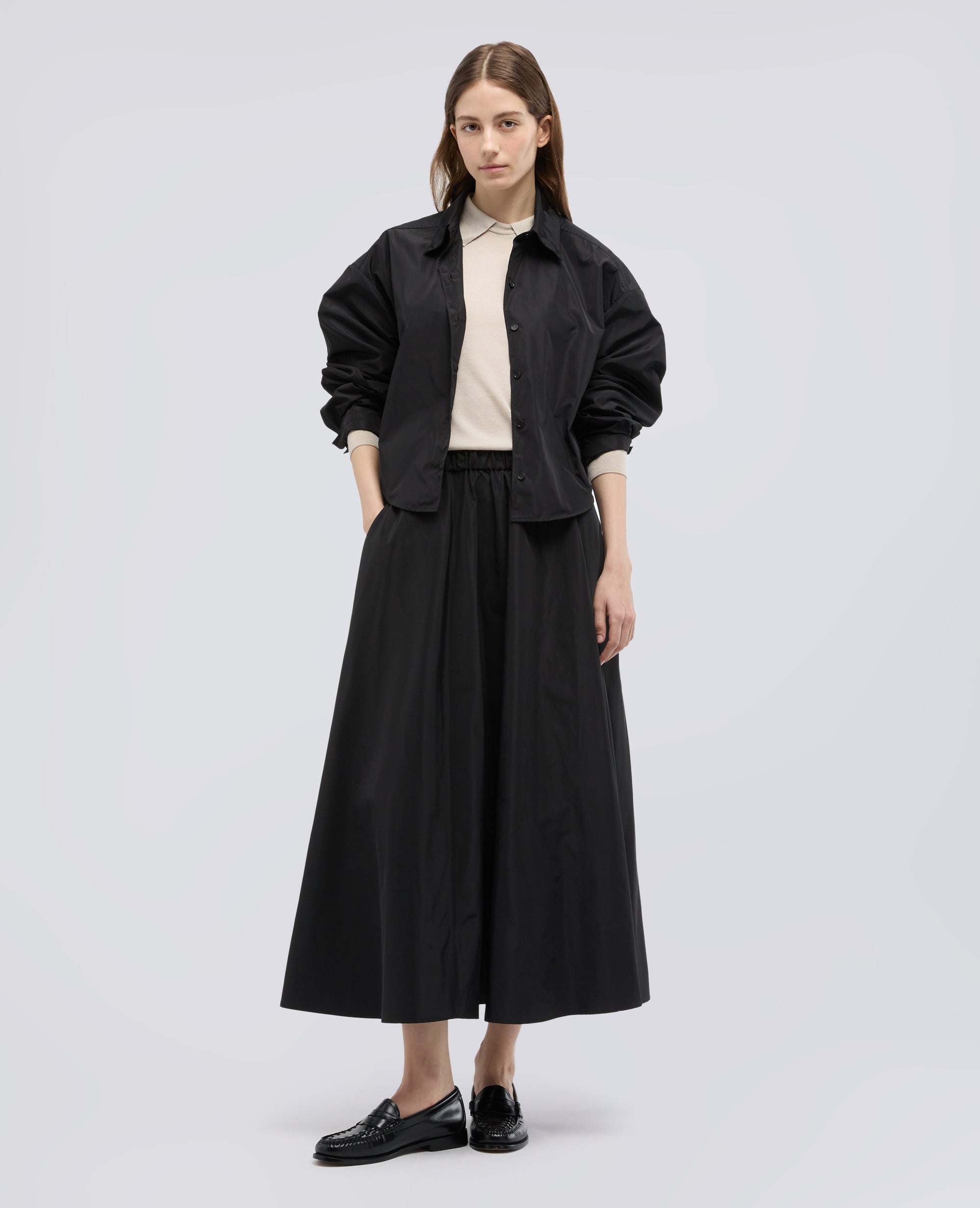 ROCK AUS TECHNISCHEM POLYESTER - NERO - ASPESI