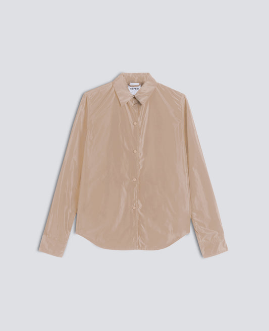 GIACCA CAMICIA SFODERATA IN POLIESTERE TECNICO - BEIGE - ASPESI