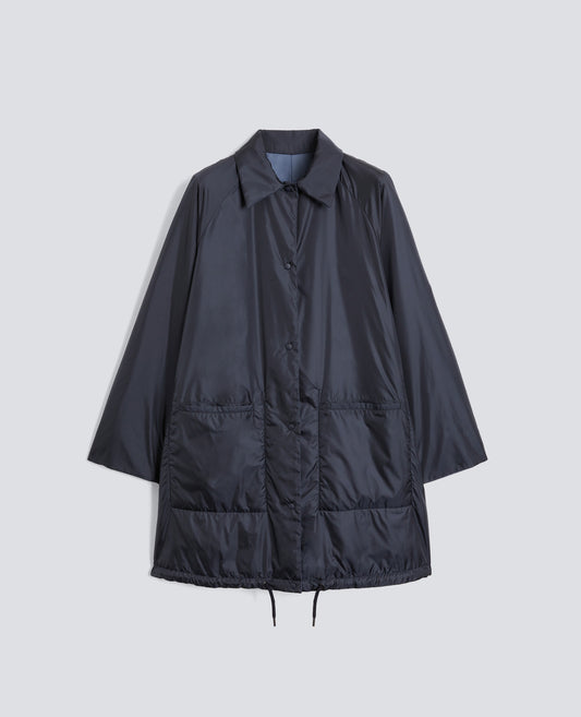 TWO-TONE REVERSIBLE NYLON COAT - BLU - ASPESI