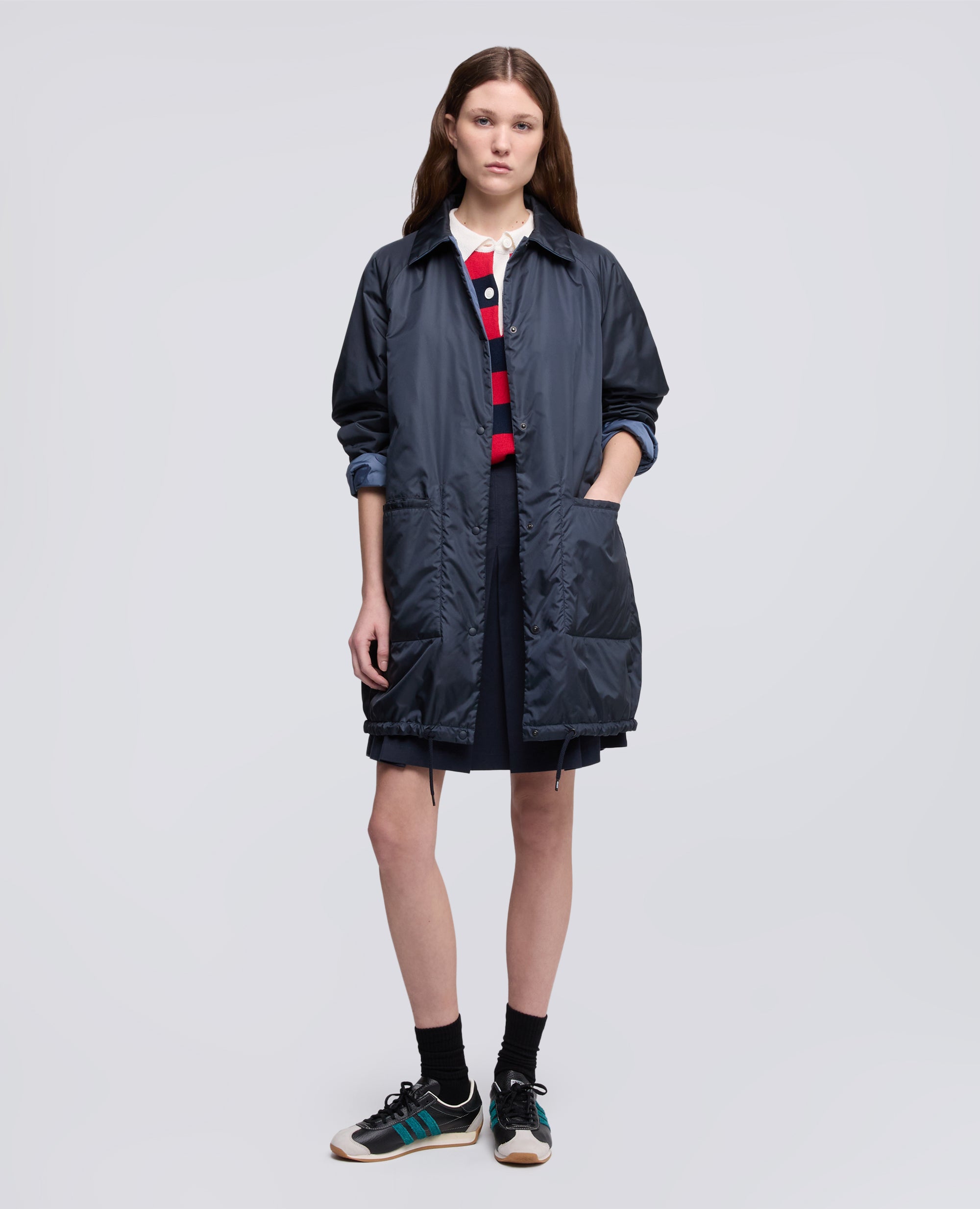 CAPPOTTO REVERSIBILE BICOLORE IN NYLON - BLU - ASPESI