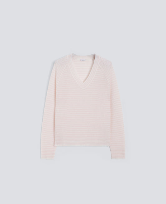 PULL ACOL EN V EN CACHEMIRE PUR - MULTICOLOR - ASPESI