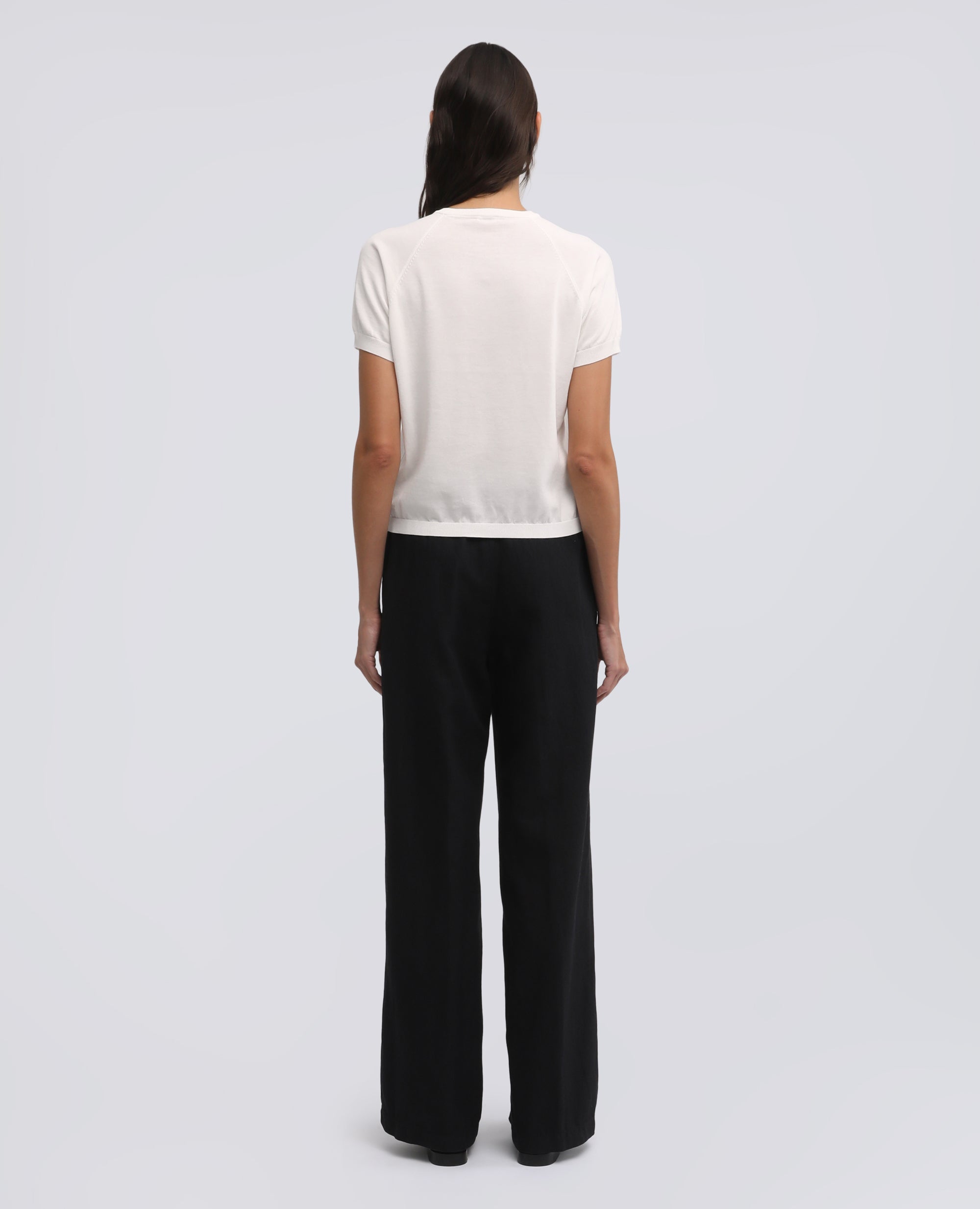 T-SHIRT GIROCOLLO IN FILATO DI PURO COTONE - BIANCO - ASPESI