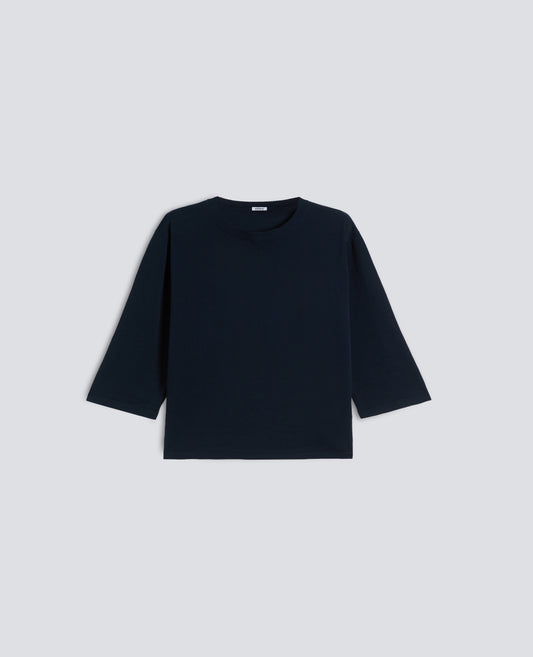 PULL ACOL BATEAU EN COTON RAYE PUR - BLU - ASPESI