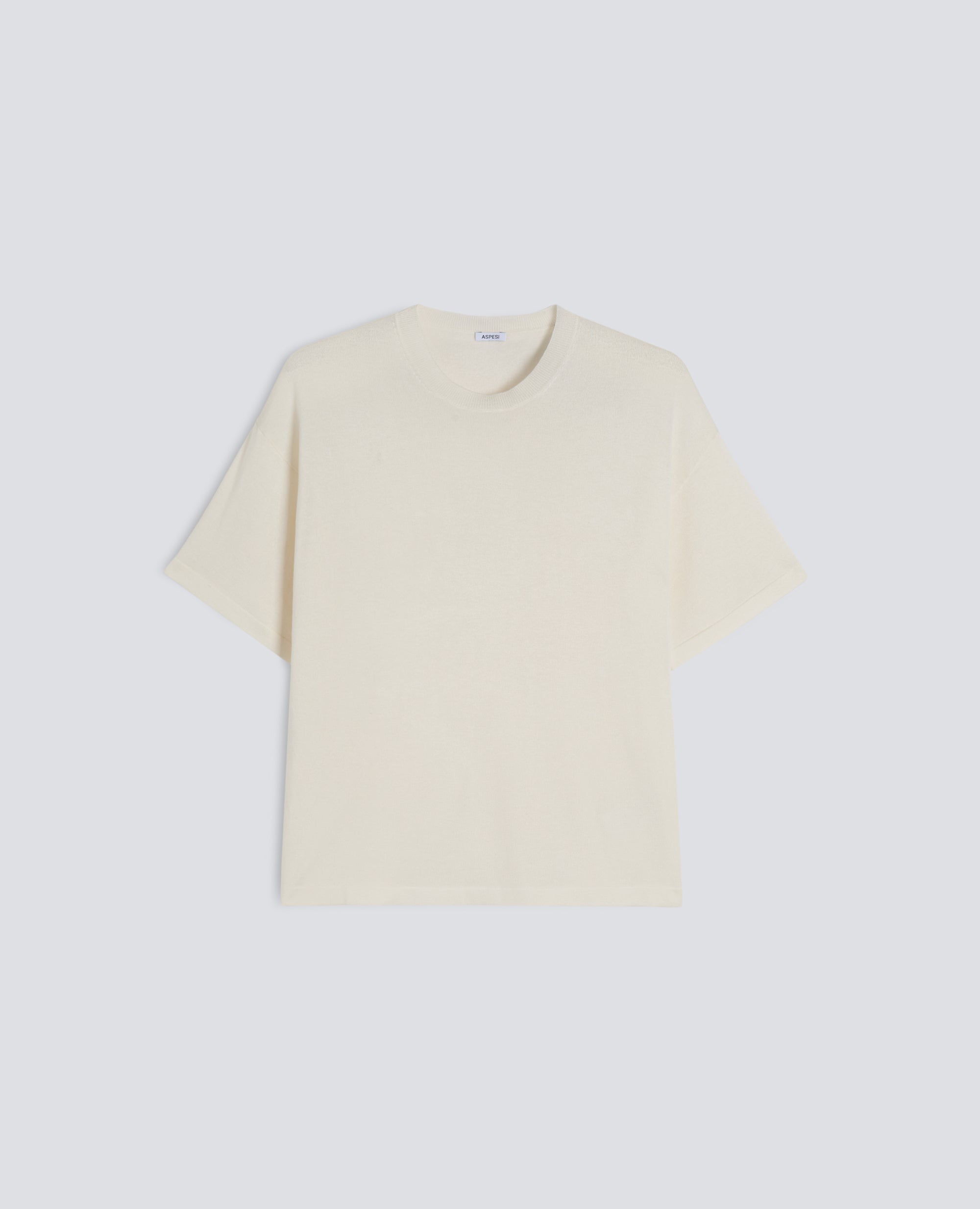T-SHIRT DI MAGLIA IN MISTO SETA, COTONE E CASHMERE - NATURALE - ASPESI