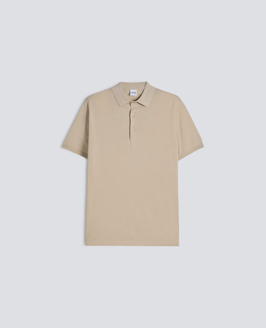 BAUMWOLLPOLOHEMD MIT PERLMUTTKNOPFEN - BEIGE - ASPESI