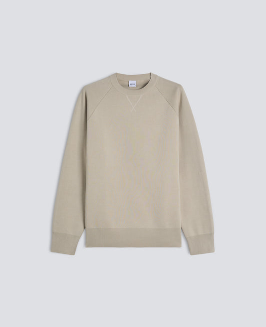LANGARMELIGER RUNDHALSPULLOVER AUS BAUMWOLLE - BEIGE - ASPESI