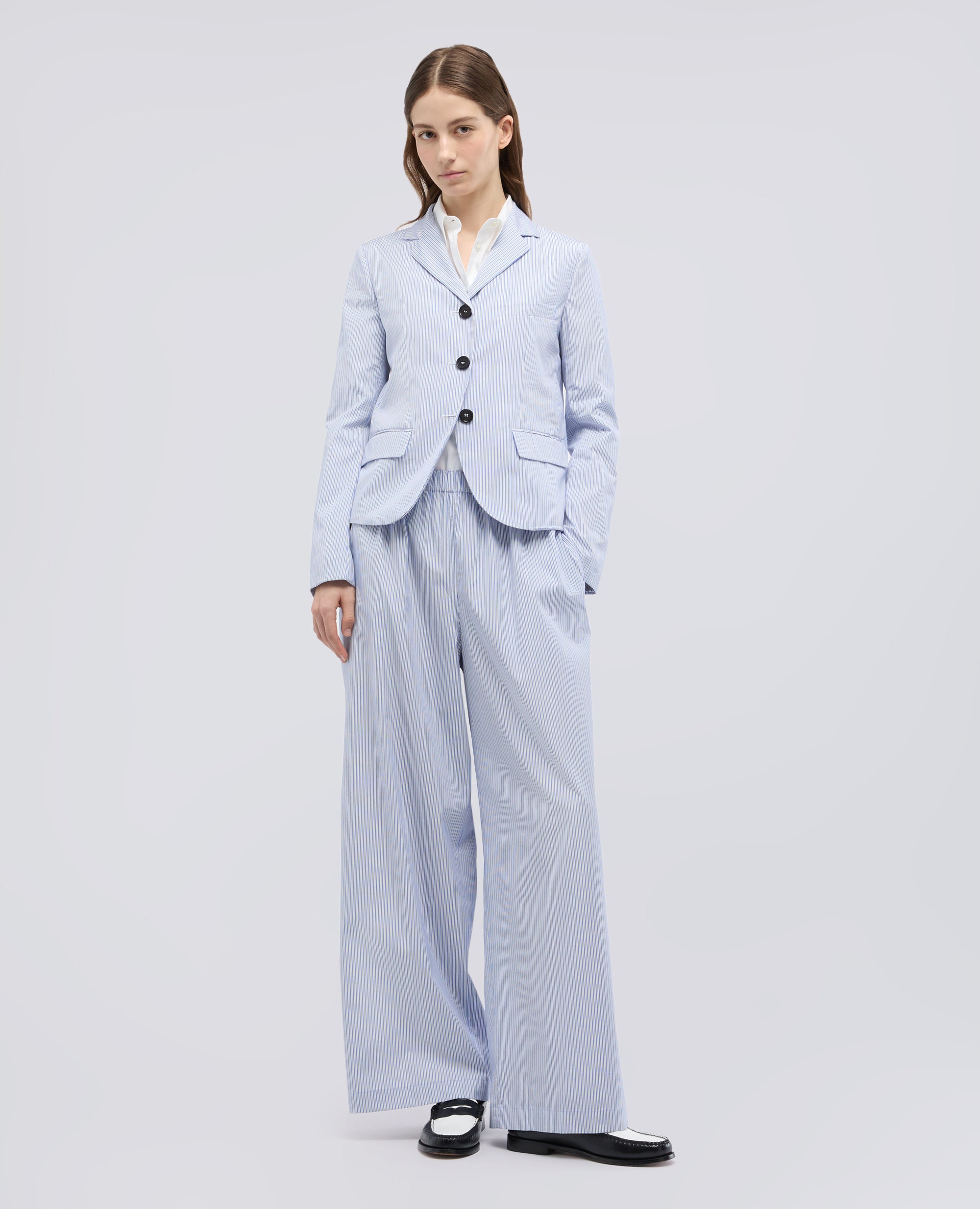 HOSE AUS BAUMWOLLPOPELIN - AZZURRO - ASPESI