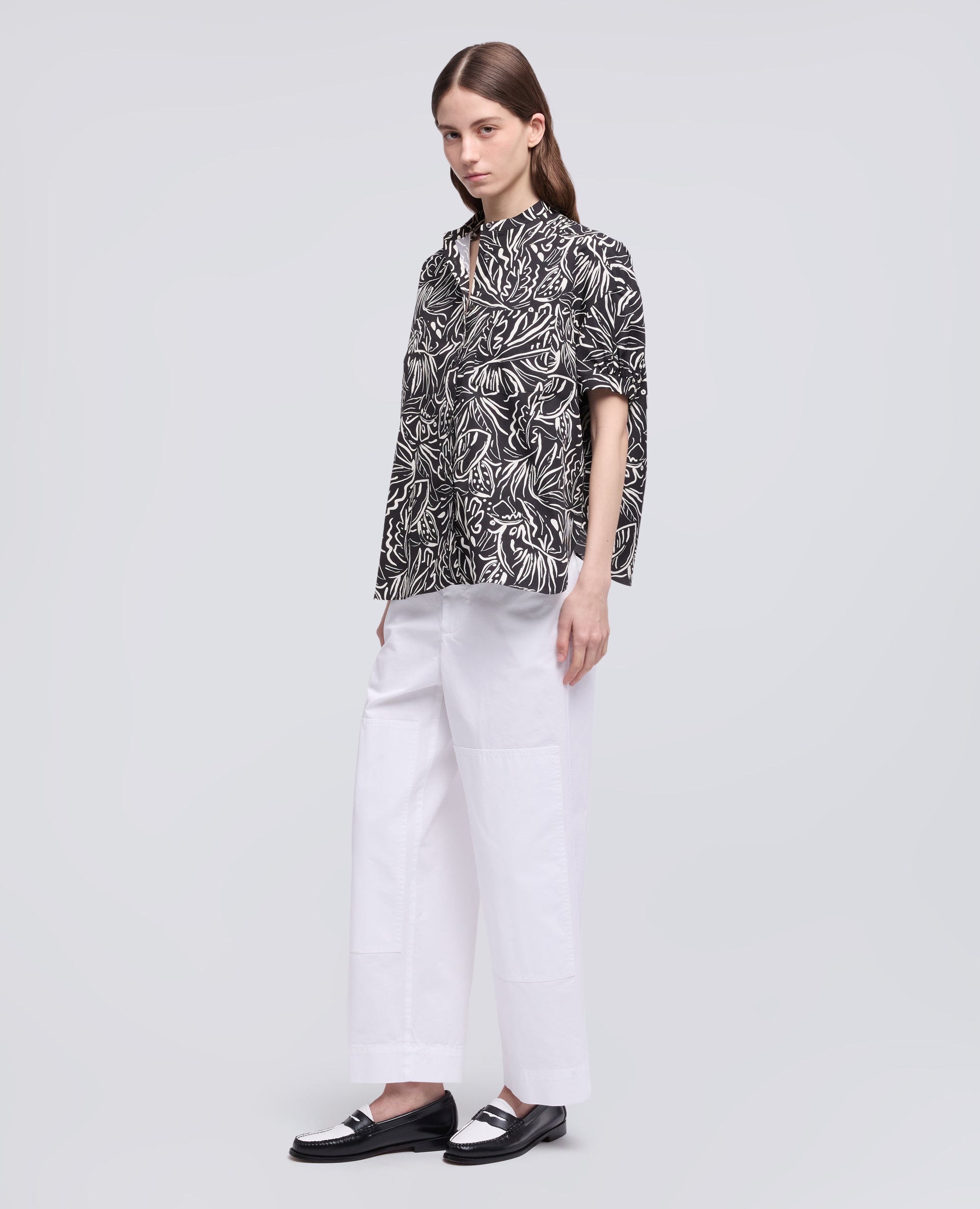 PANTALONE TIPO CARGO IN EXTRA FINE TWILL DI COTONE - BIANCO - ASPESI