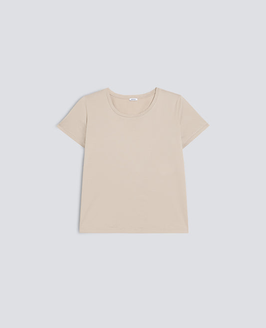 CAMISETA DE ALGODON JERSEY - BEIGE - ASPESI