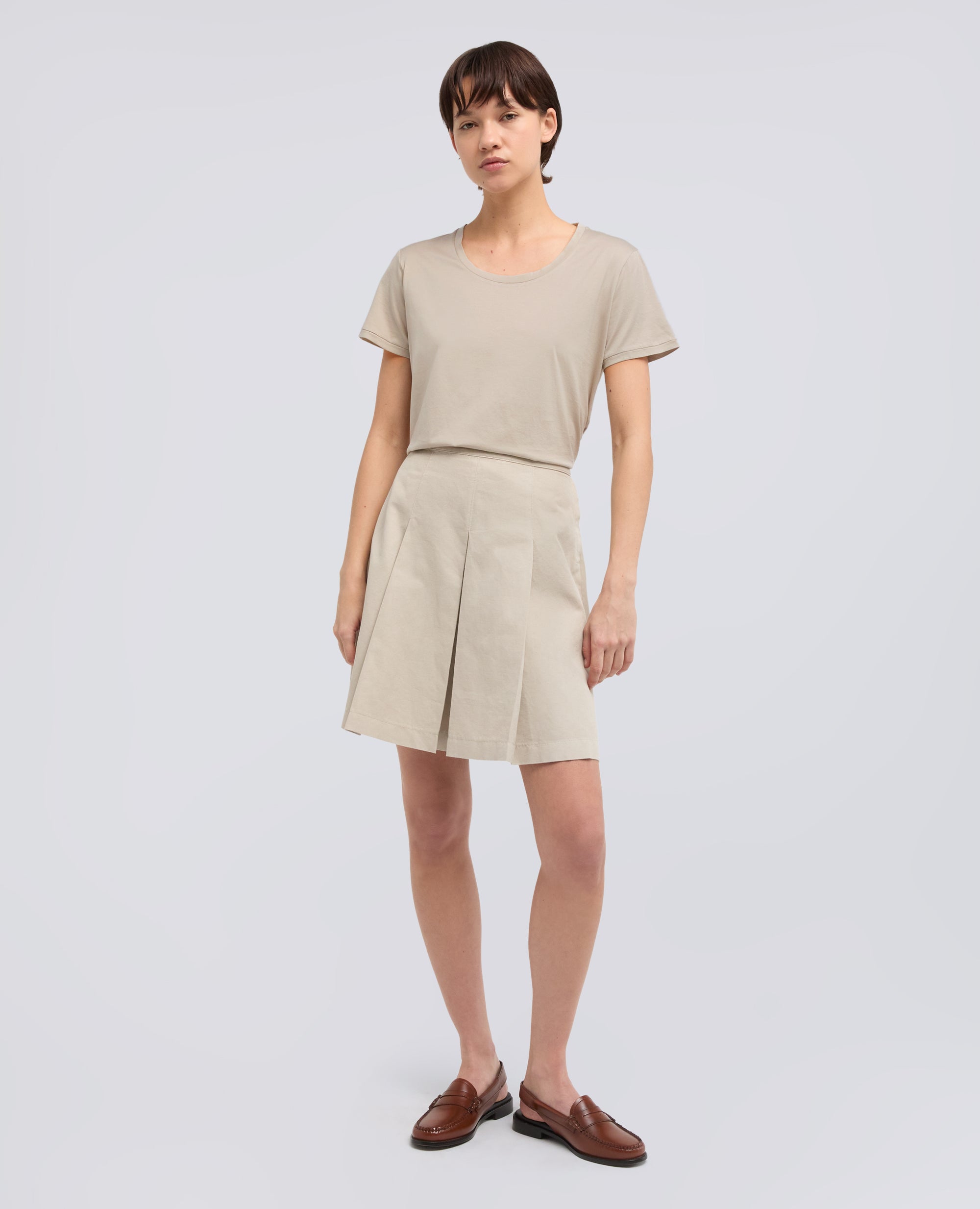 T-SHIRT EN JERSEY DE COTON - BEIGE - ASPESI