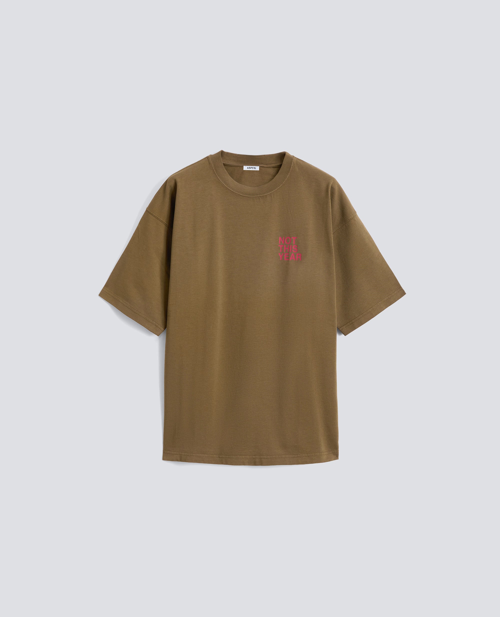 T-SHIRT IN JERSEY DI COTONE ORGANICO CON STAMPA -NOT THIS YEAR- - VERDE - ASPESI