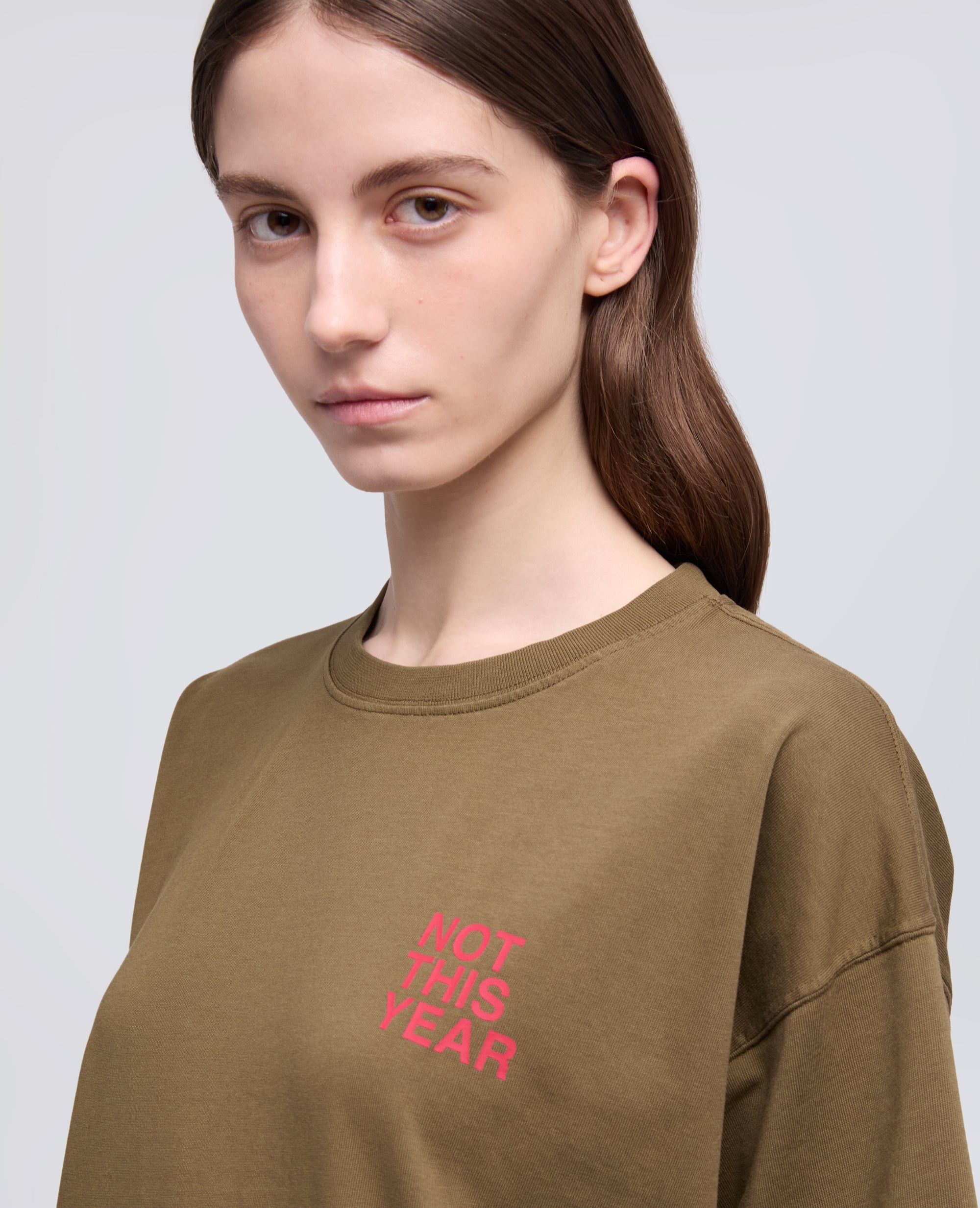 T-SHIRT IN JERSEY DI COTONE ORGANICO CON STAMPA -NOT THIS YEAR- - VERDE - ASPESI