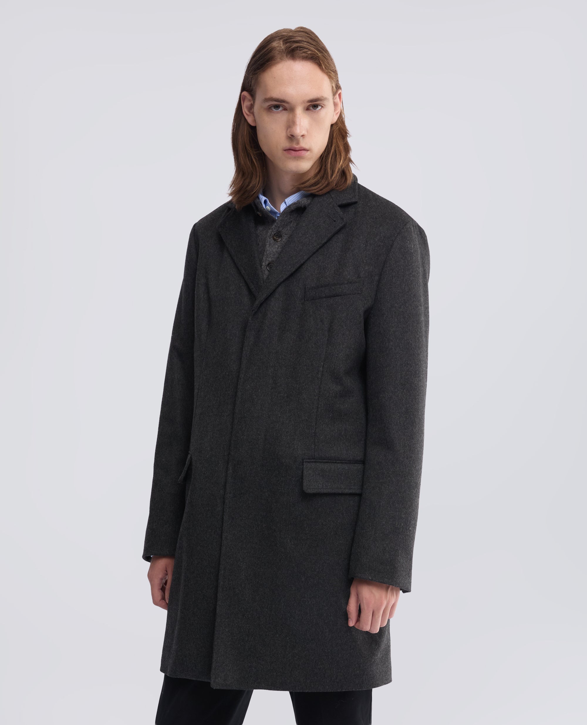 CAPPOTTO IN LANA VERGINE E ALPACA CON OVATTA THERMORE® - GRIGIO - ASPESI