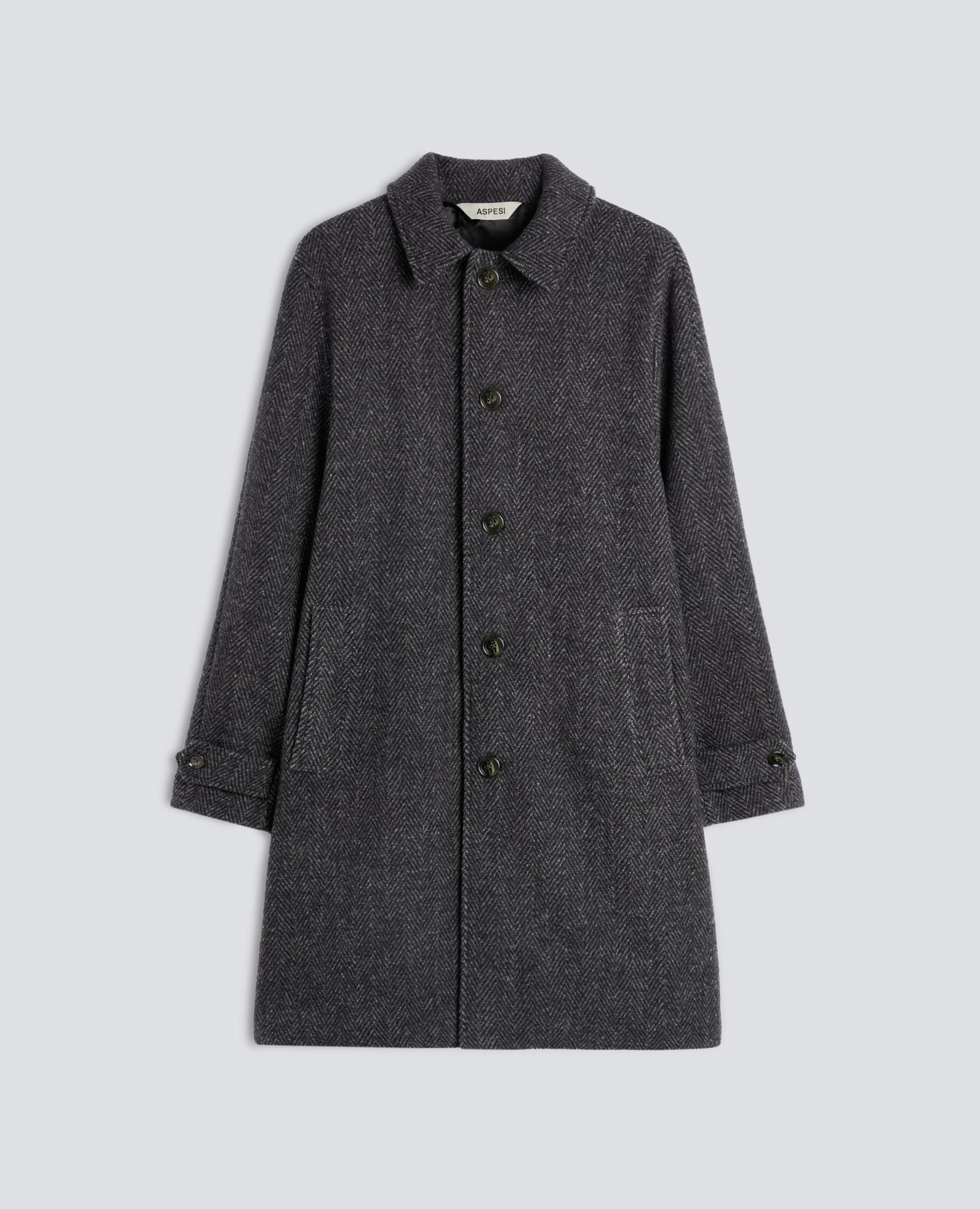 MANTEL AUS ANGERAUTER BOUCLE-WOLLE - GRAU - ASPESI