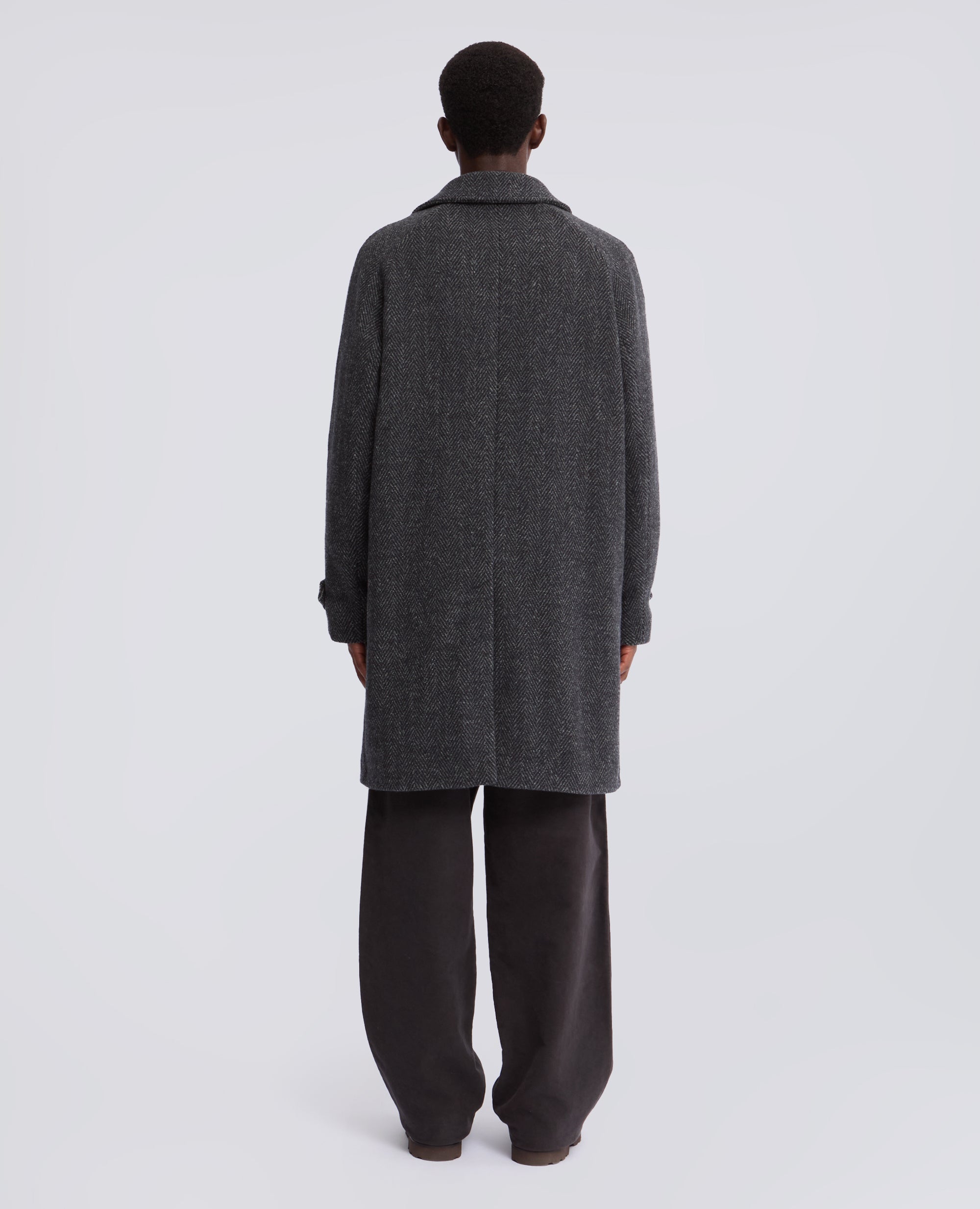 MANTEL AUS ANGERAUTER BOUCLE-WOLLE - GRAU - ASPESI