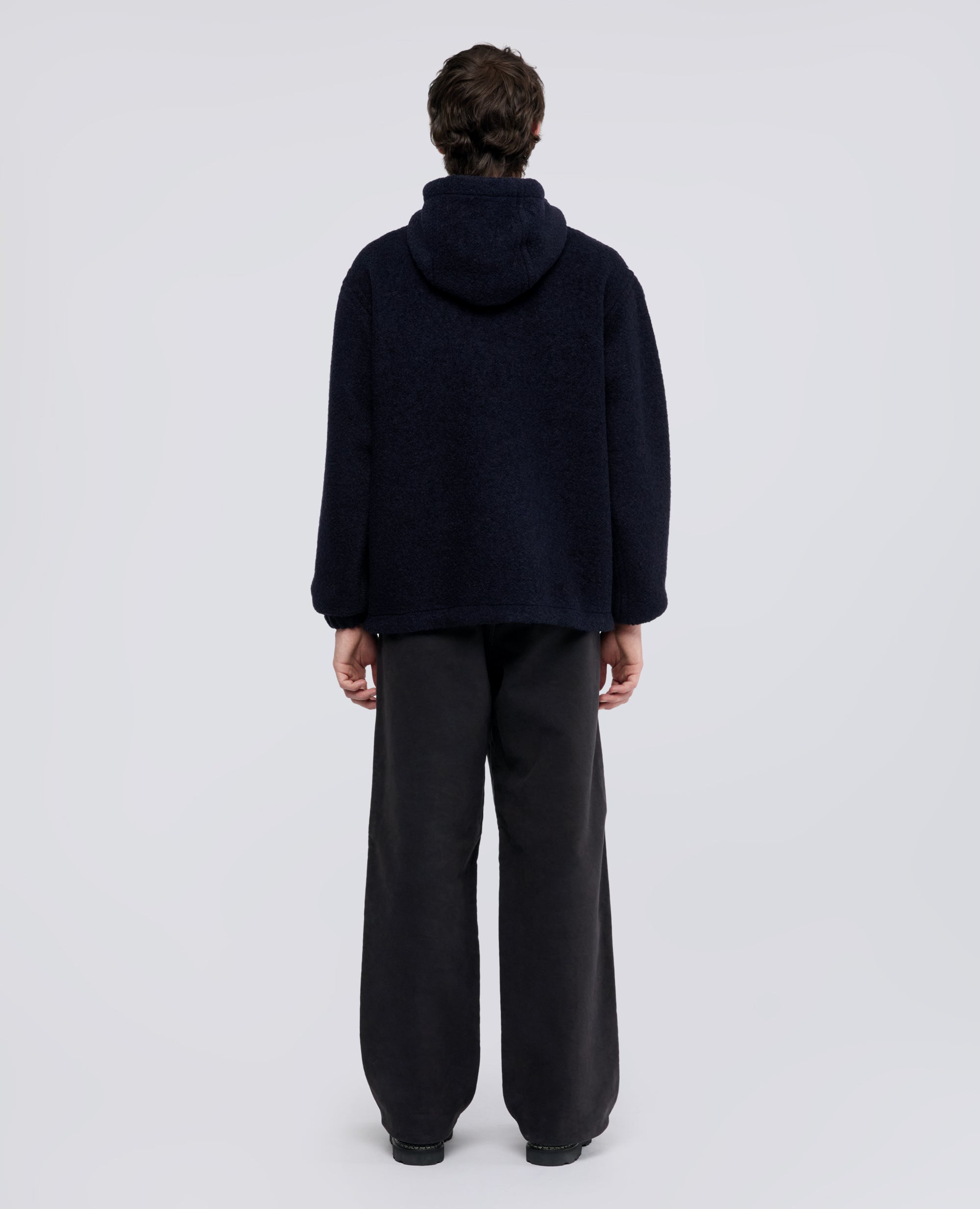 WOOL-BLEND HOODIE - BLUE - ASPESI