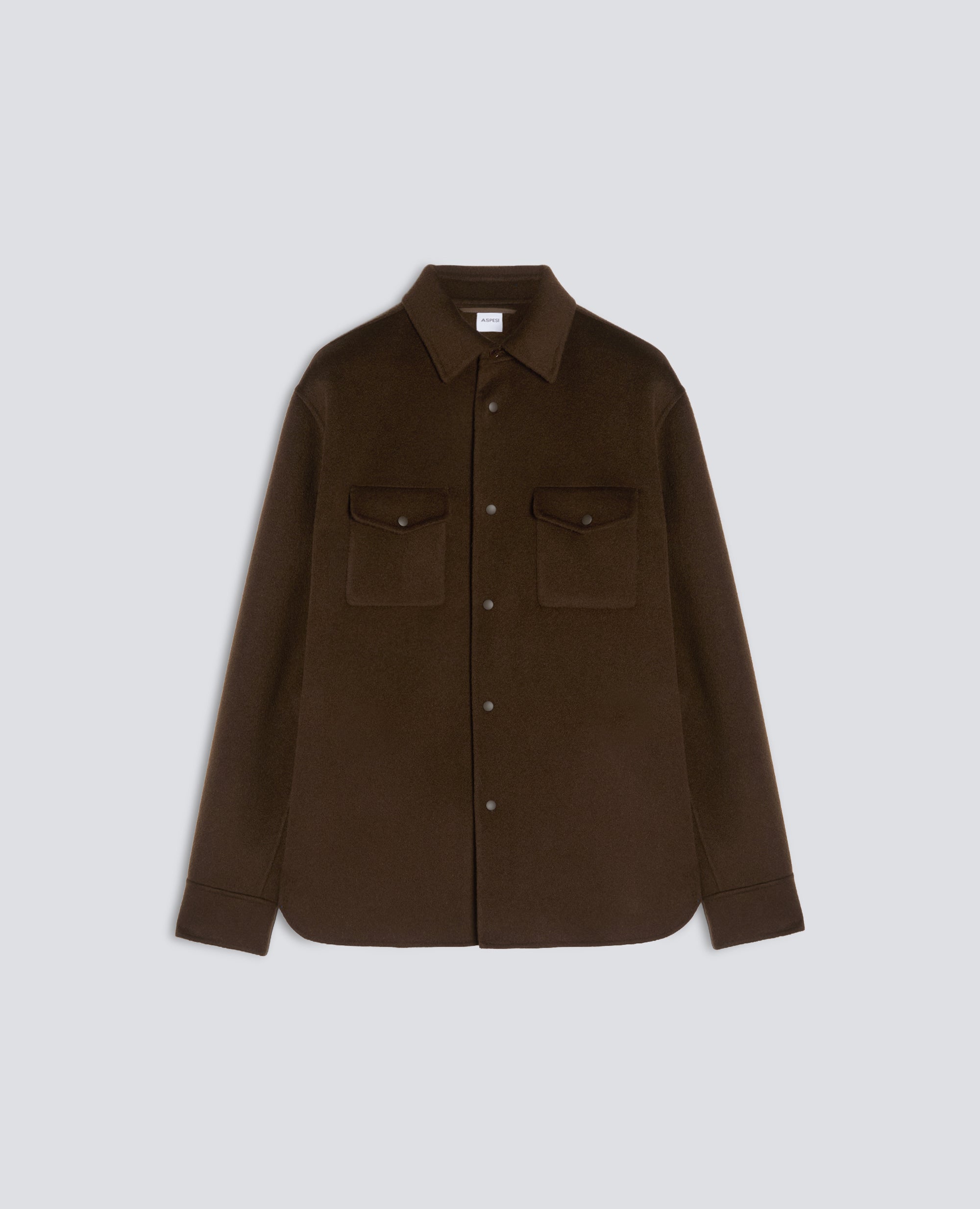 CAMISA -13- EN DOBLE DE LANA - MARRON - ASPESI