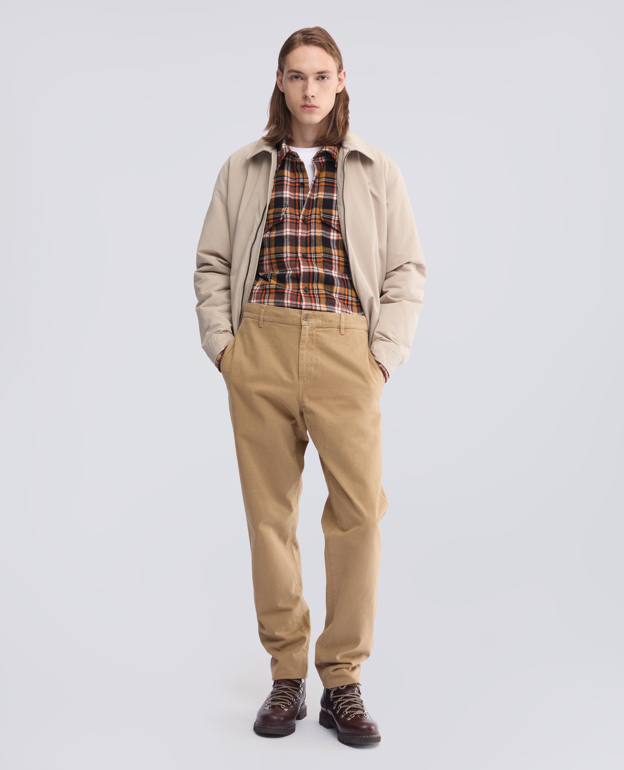 CAMICIA IN FLANELLA CHECK DI COTONE GARZATA - MARRONE - ASPESI