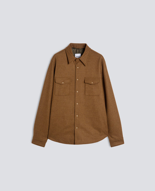 COMFORT WOOL FLANNEL SHIRT - BROWN - ASPESI