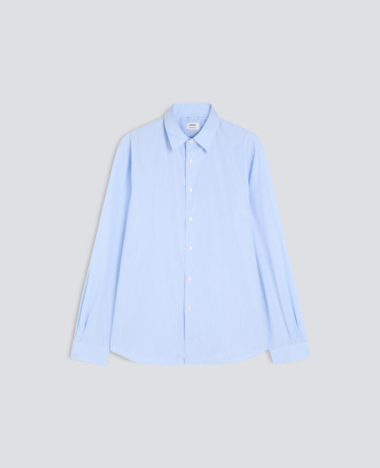 CAMICIA IN POPELINE DI COTONE RIGATO - AZZURRO - ASPESI