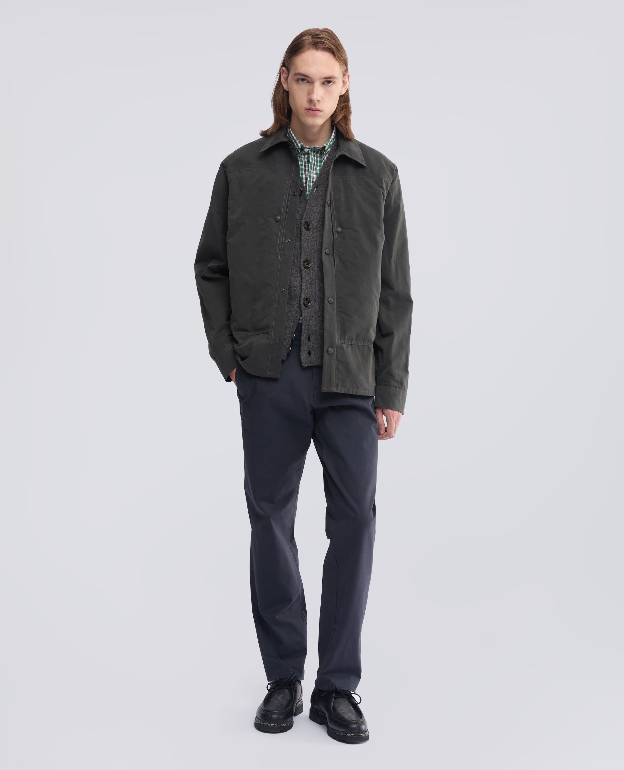 CAMICIA SFODERATA IN TELA DRY WAX - GRIGIO - ASPESI