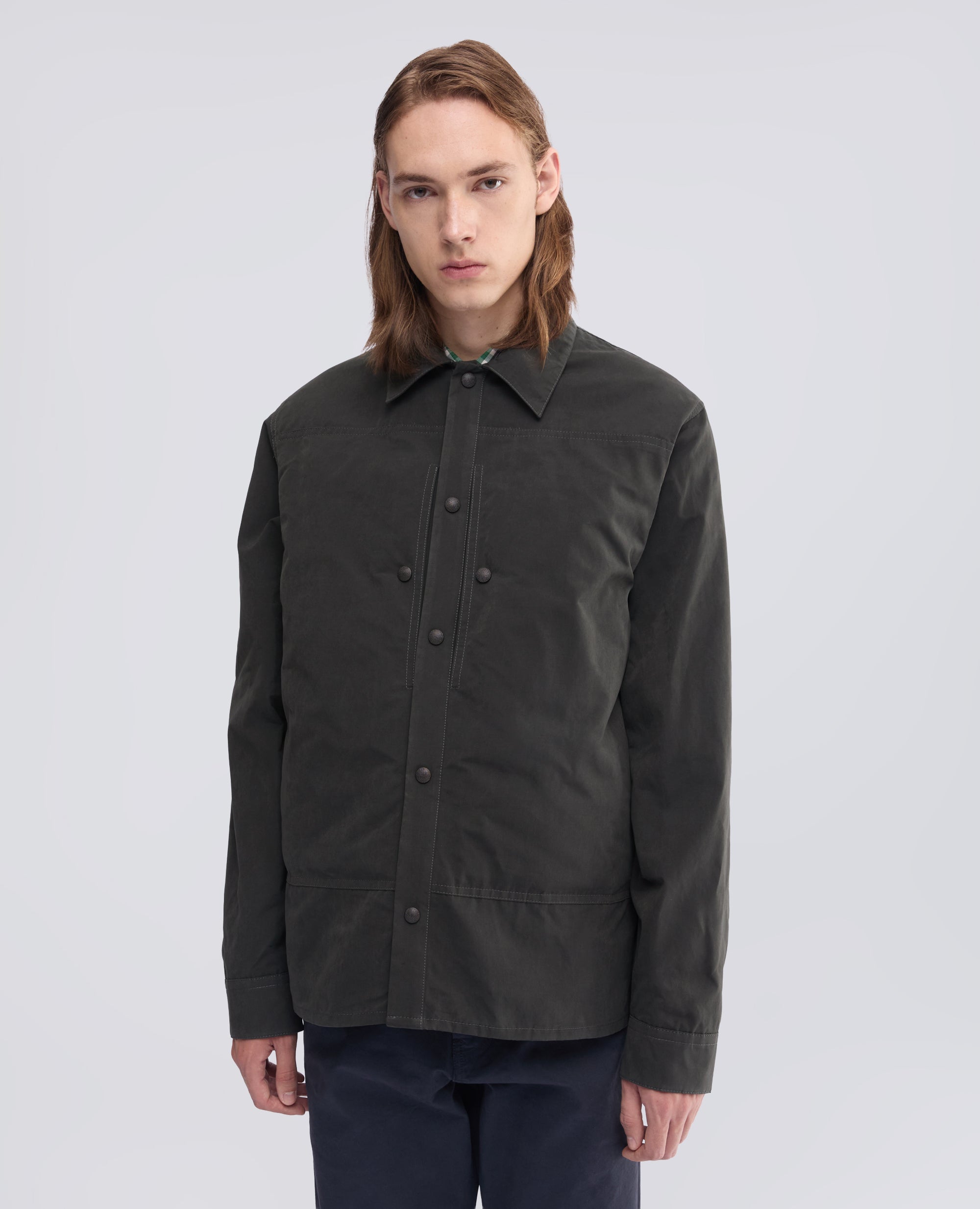 CAMICIA SFODERATA IN TELA DRY WAX - GRIGIO - ASPESI
