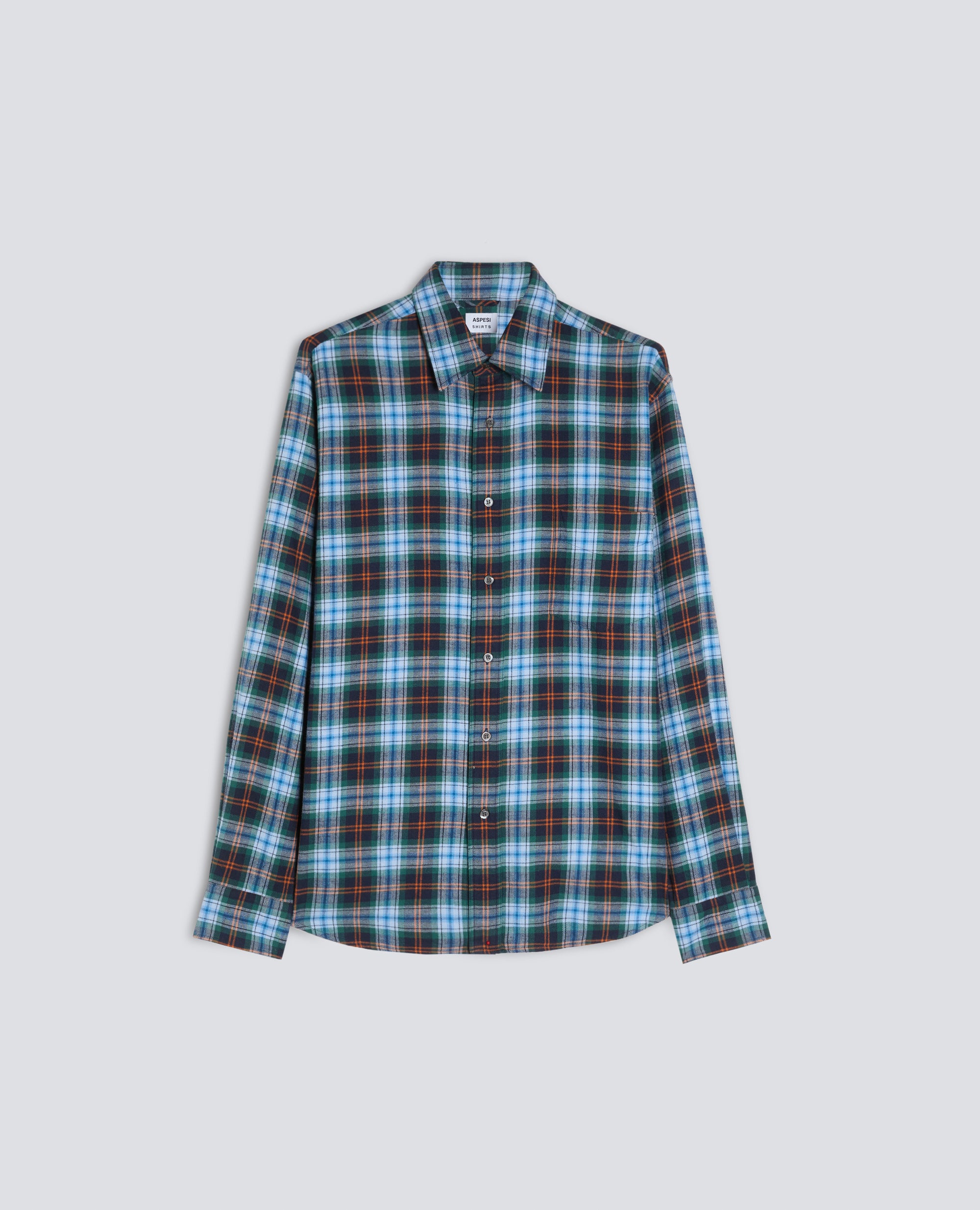 CAMISA DE FRANELA DE ALGODON - AZUL - ASPESI