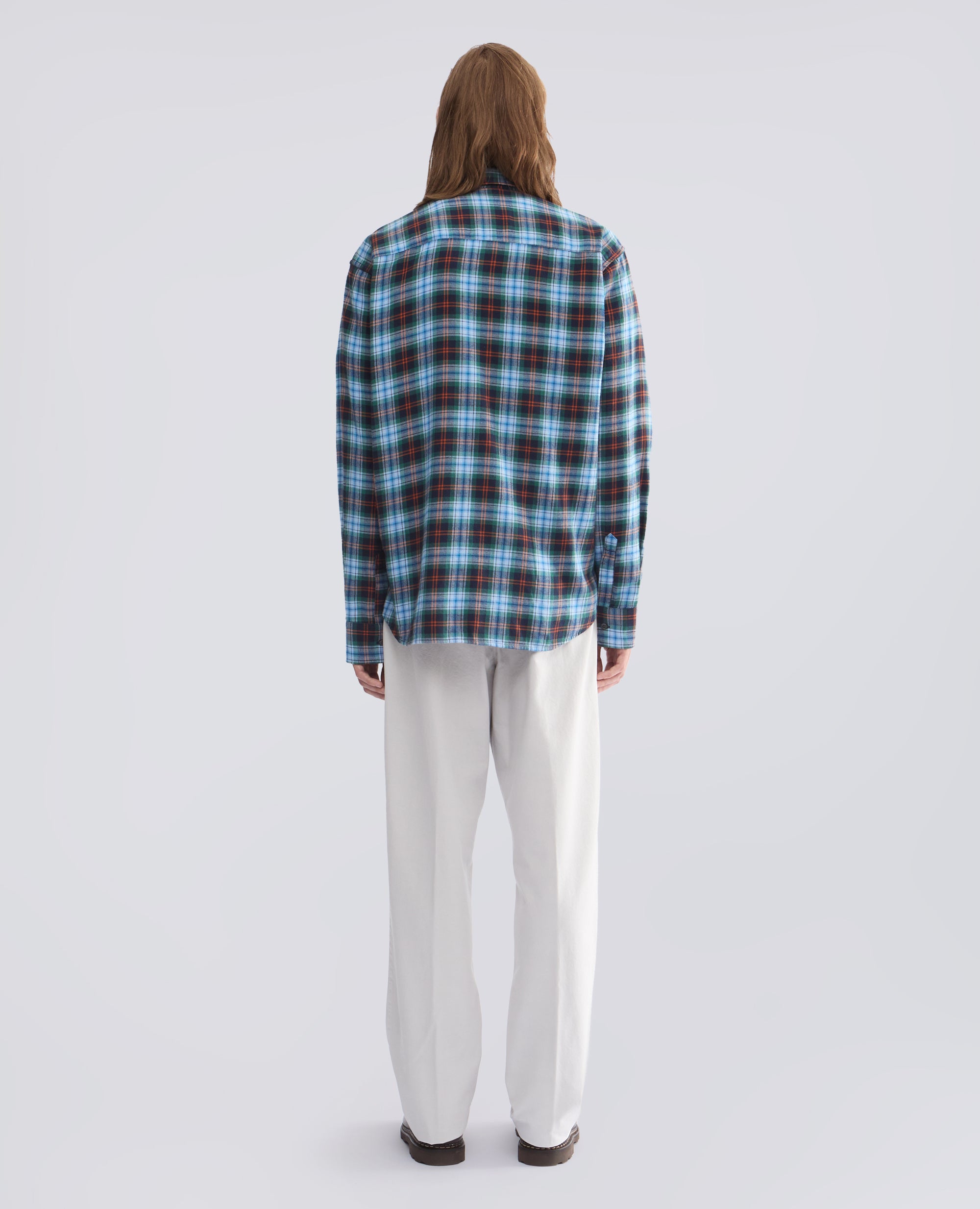 CAMISA DE FRANELA DE ALGODON - AZUL - ASPESI