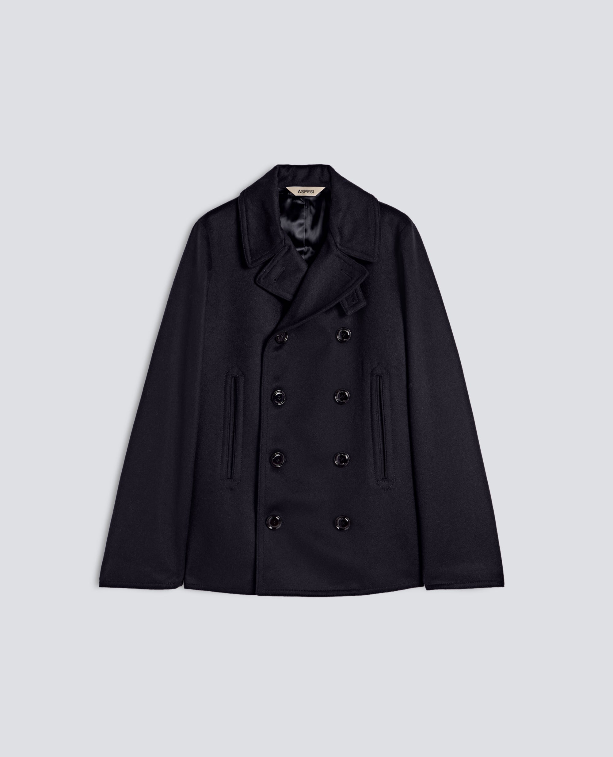 PEACOAT IN LODEN DI LANA E ALPACA IMBOTTITO CON THERMORE - BLU - ASPESI