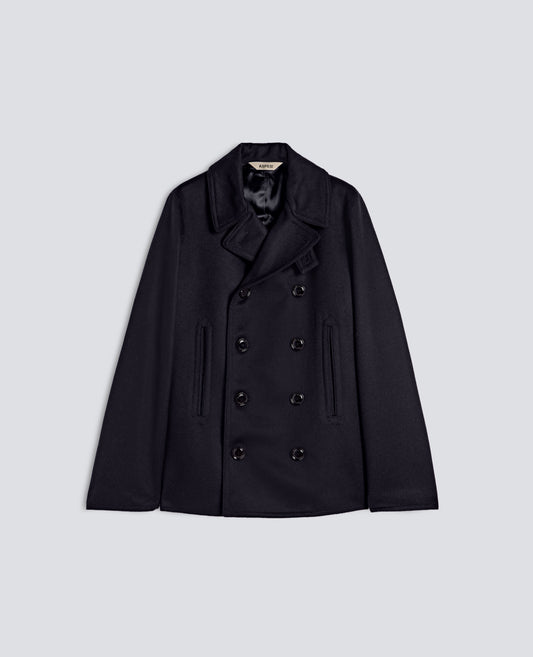 PEACOAT IN LODEN DI LANA E ALPACA IMBOTTITO CON THERMORE - BLU - ASPESI