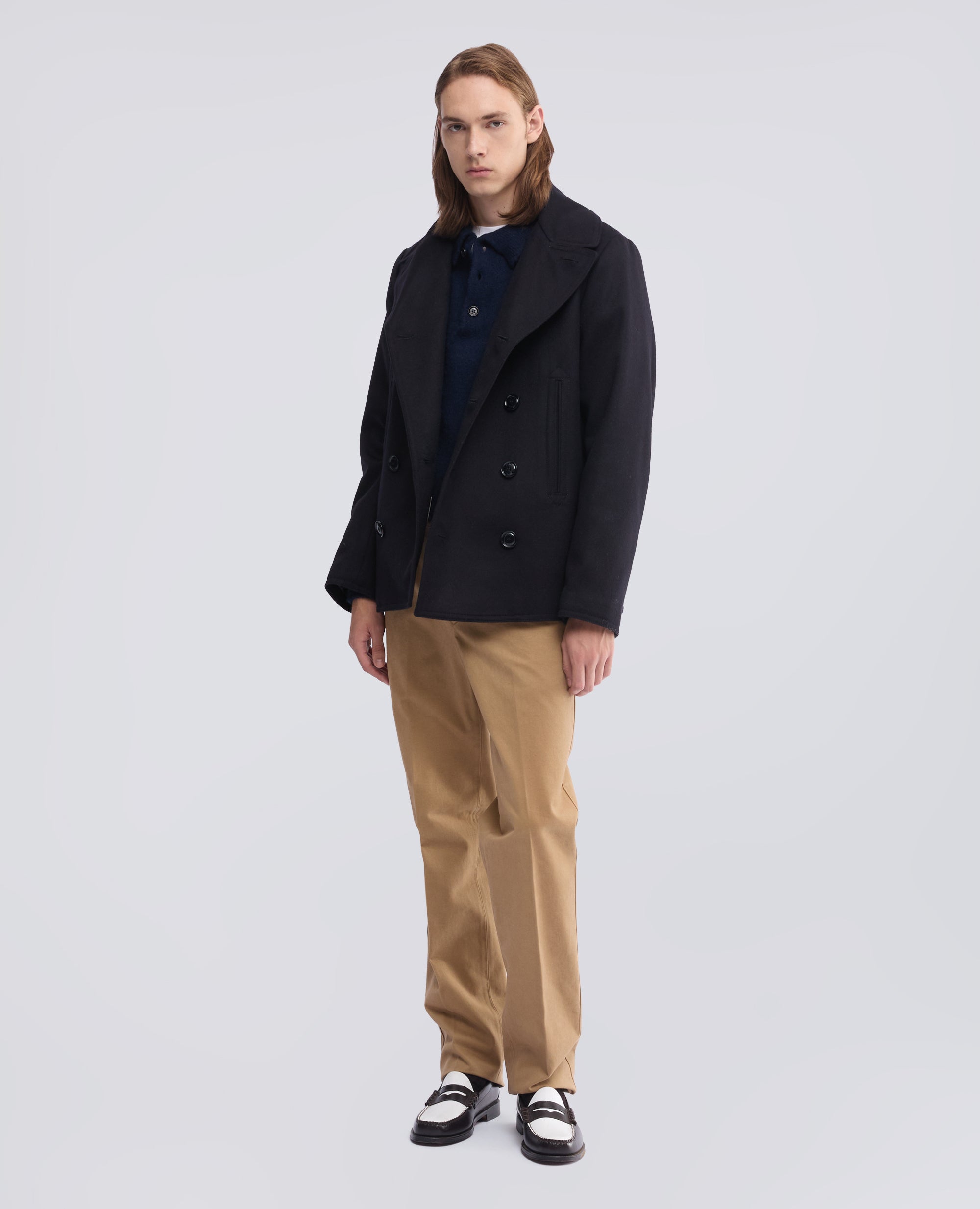 PEACOAT IN LODEN DI LANA E ALPACA IMBOTTITO CON THERMORE - BLU - ASPESI