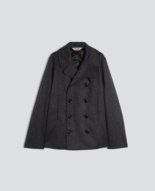PEACOAT IN LODEN DI LANA E ALPACA IMBOTTITO CON THERMORE - GRIGIO - ASPESI