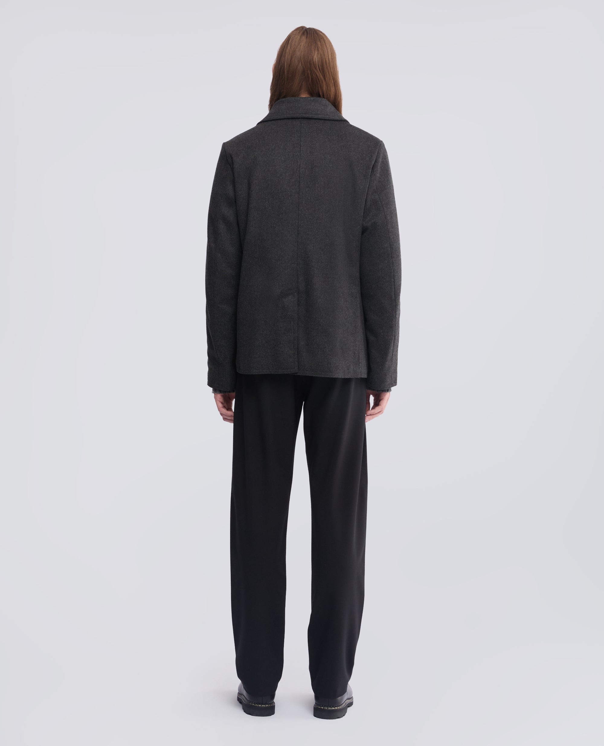 PEACOAT IN LODEN DI LANA E ALPACA IMBOTTITO CON THERMORE - GRIGIO - ASPESI