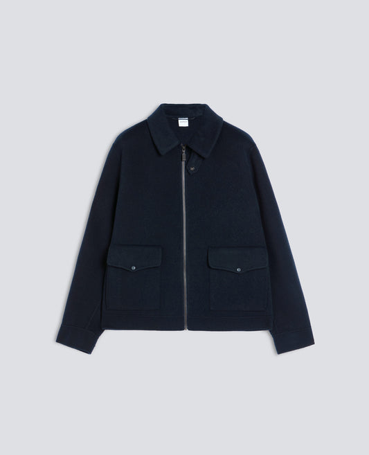 DOUBLE-FACED WOOL JACKET - BLU - ASPESI